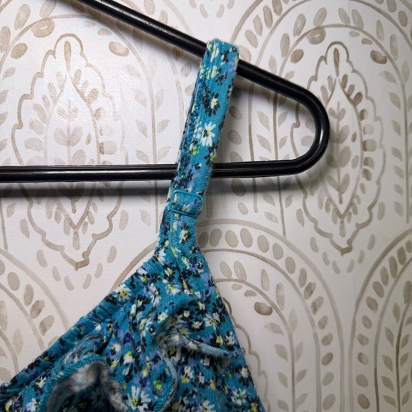 Torrid Women Blue Floral Ruffle Smocked Babydoll Cami Tank Top Plus Size 5 5X - Picture 5 of 10